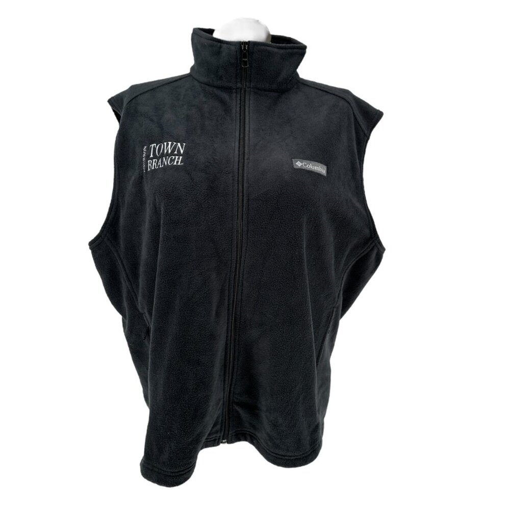 Columbia Fleece Vest Unisex XL Bourbon Town Branch Embroidered Gray Polyester